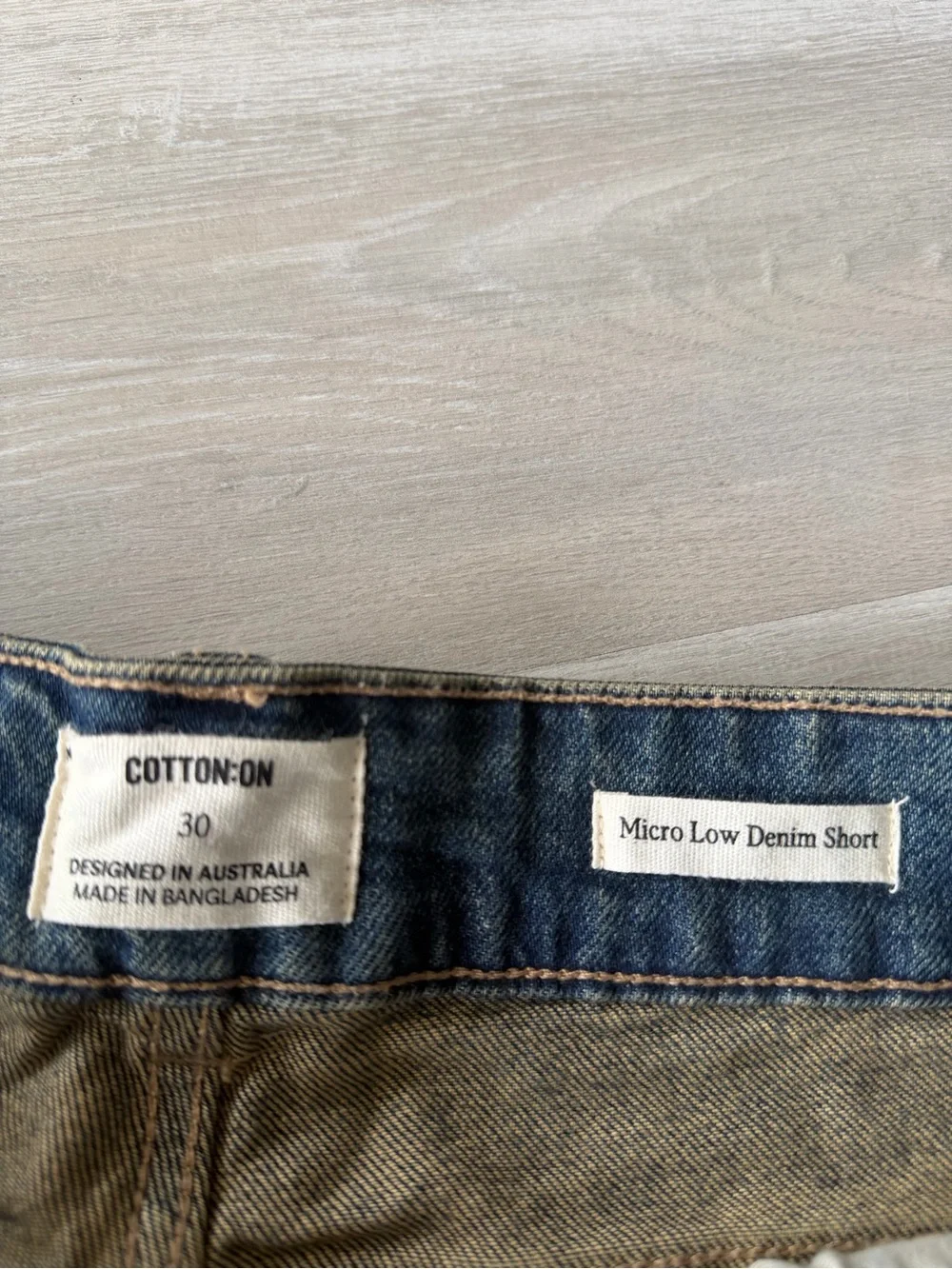 Cotton On Women's Blue Washed Denim Micro Low Denim Shorts